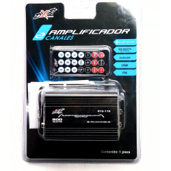 Amplificador Bluetooth 800w Aux Usb Fm 2canales