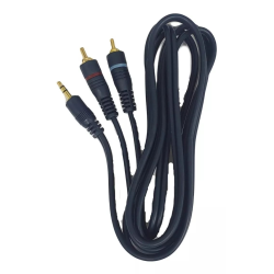 Cable 1,80m Audio Alta Fidelidad 2 Plug Rca - 1 Plug 3.5mm 080-161