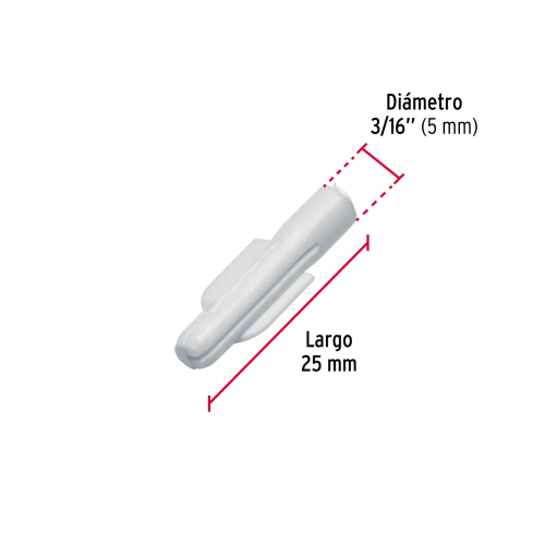 Taquete 3/16 color blanco 40163