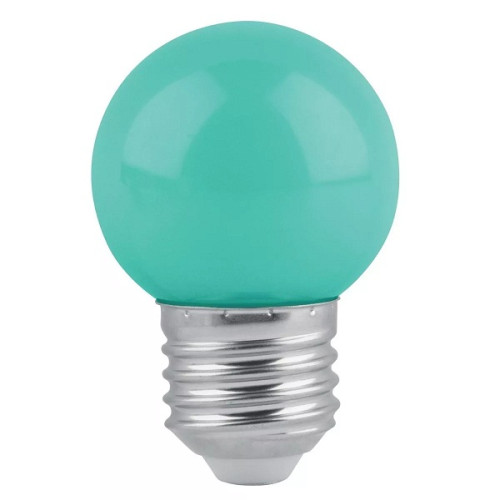 Lámpara led tipo bulbo g45 1 w color verde, caja, volteck 46027