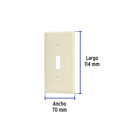 Placa de abs para interruptor vertical, standard, marfil