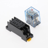 RELEVADOR 110VCA 8 PINES 2 POLOS CON BASE PARA RIEL DIN