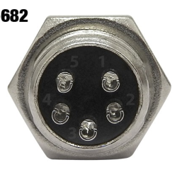 Conector macho y hembra tipo aviación XLR de 5 pines para calibre 16