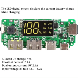 Cargador Batería Litio 18650 5V 2.4A