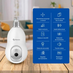 Cámara de seguridad Wi-Fi 3 Mpx robotizada con seguidor de movimiento para socket