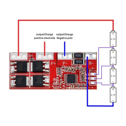 Módulo de carga para 4 baterías 18650 LIPO 30A 4S BMS