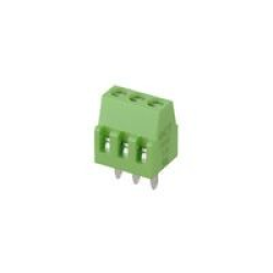 Terminal borne de tres tornillos con separación de 2.54 mm entre pines