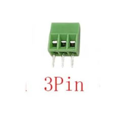 Terminal borne de tres tornillos con separación de 2.54 mm entre pines