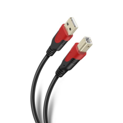 Cable USB a USB tipo B de 7,2 m reforzado con conectores dorados