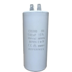 Capacitor para motor de arranque 100uF 250VCA